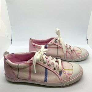 Coach Barrett Pink Plaid Sneakers 6B